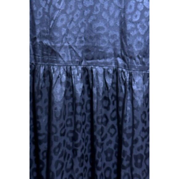 Umgee Women's Animal Print Long Sleeve Mini Dress in Midnight Navy Large Empire - Picture 4 of 4